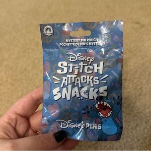 Disney parks Stitch attacks snacks mystery pin pouch set BNWT